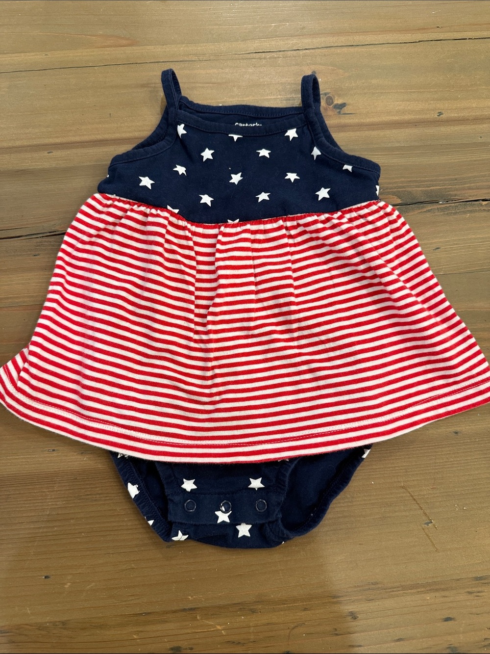 Carter's Navy, Red & White Star-Striped Dress Bodysuit